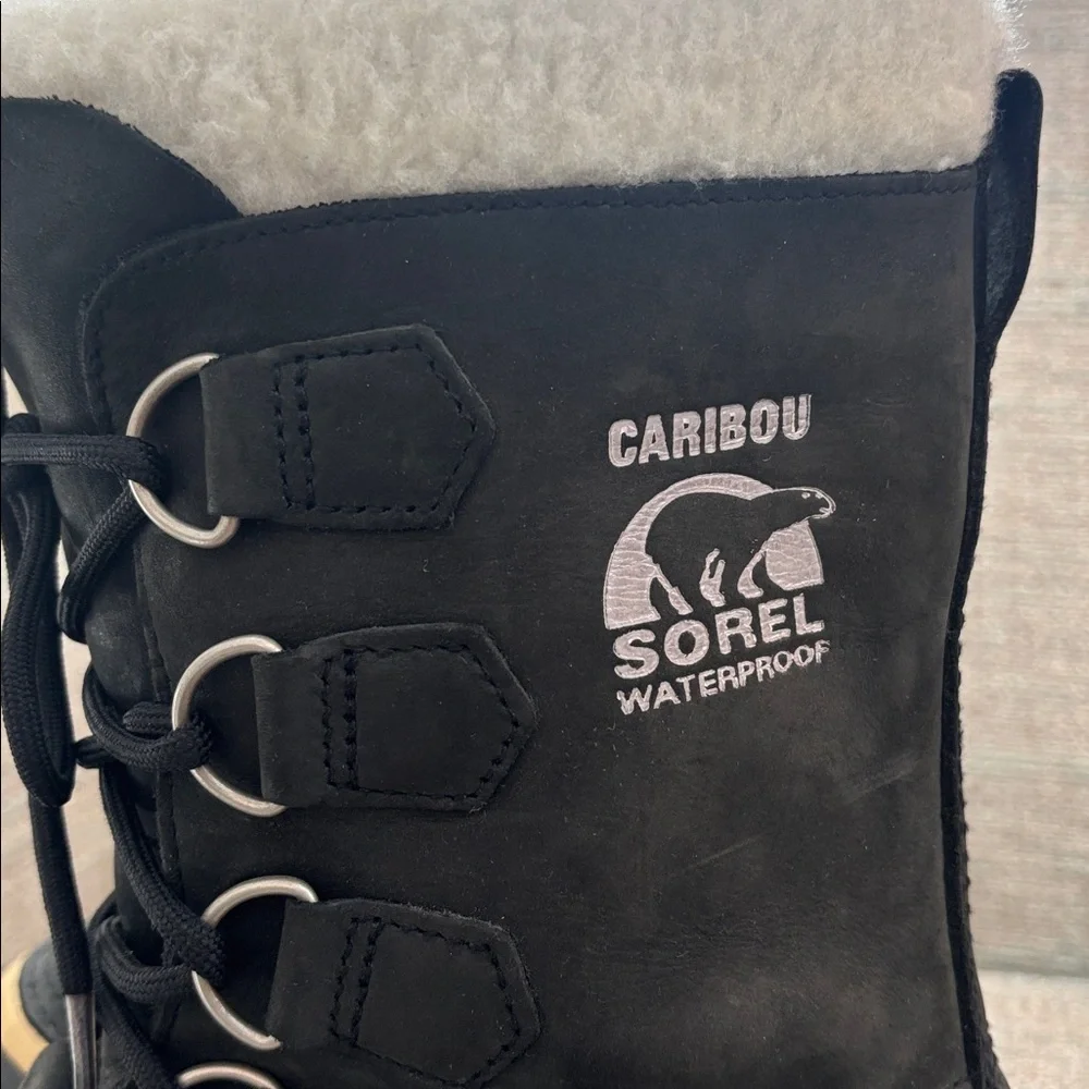 SOREL Black Caribou Waterproof Insulated Winter Boots Women’s‎ size 7